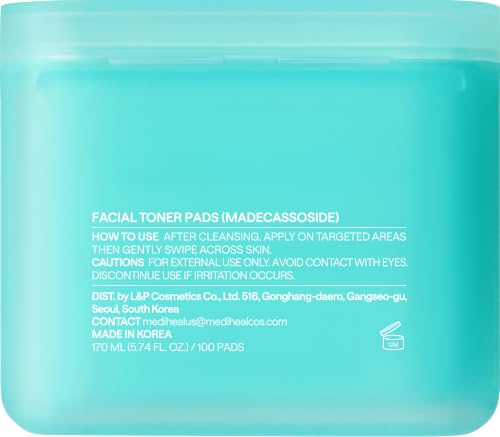 MEDIHEAL Madecassoside Blemish Care Toner Pad 100 Count (Pack of 1)