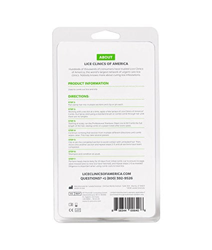 Lice Clinics of America Stainless Steel Lice & Nit Comb – Professional