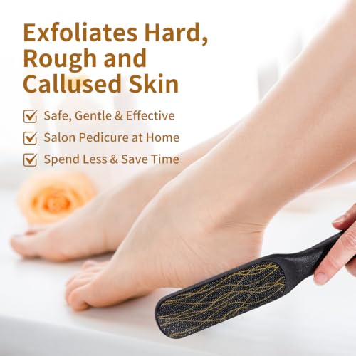 Nano Glass Foot File, Double-Sided Foot Callus Remover for Cracked Heels Black