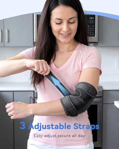 Upgraded Cubital Tunnel Elbow Brace for Women and Men,Elbow Splint-M Black Medium