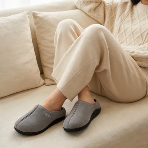 V.Step Orthopedic Slippers with Arch Support Women Men 7 Wide Women/6 Men Grey
