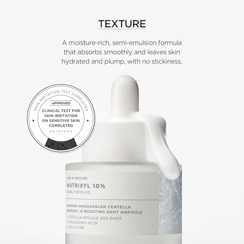 SKIN1004 Matrixyl 10% Boosting Shot Ampoule, Volufiline & Hyaluronic Acid Serum for Face, Spicule for Deep Hydration & Firming, Moisture Volume Care for Under Eye, Korean Skin Care, 1.01fl.oz / 30ml