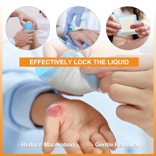 Carbou 4" x 4" Super Absorbent Wound Dressing, 20 Pack, Non-Adhesive Pads 4"x 4"(Pack of 20)