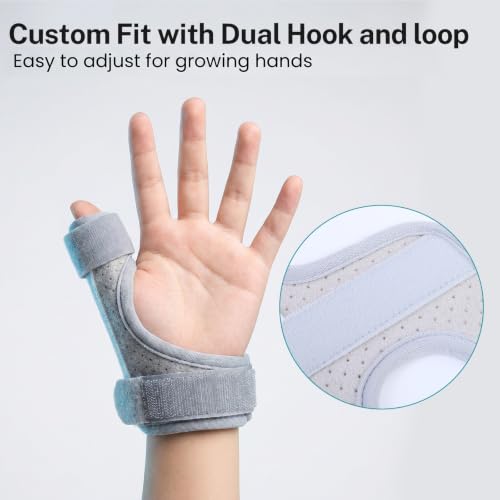 lefeke Kids Thumb Brace Splint Arthritis Pain and Support(Grey-S) Small
