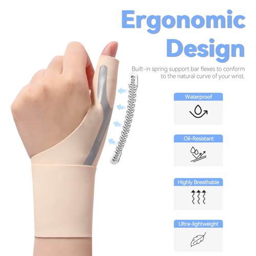 Thumb Wrist Brace for Arthritis & Carpal Tunnel Pain Relief,1 Pair Beige Medium