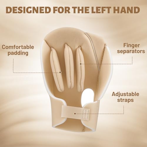TrelaCo 2 Pcs Sof-foam Palm Protector for Left Hand Foam Contracture Cushion Prevention Gloves Palm Guard Protection Pad with Finger Separators for Left Hands Stroke Disabled Elderly Support Fingers