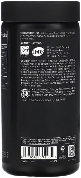 Sports Research, Omega-3 Fish Oil, 3x Concentrate, 180 Softgels - BeesActive Australia