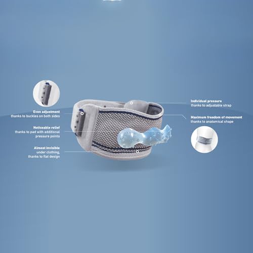 Bauerfeind - GenuPoint - Knee Strap - Support Patella & Patellar Tendon Relief for Runners, Jumpers Knee & Shin Splints, Fits Under the Kneecap 2 Titanium