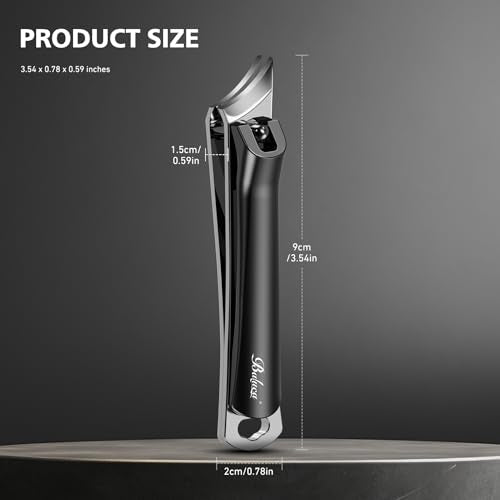 BALUCA Slant Ingrown Nail Clipper for Thick Toenails and Ingrown Nails Black