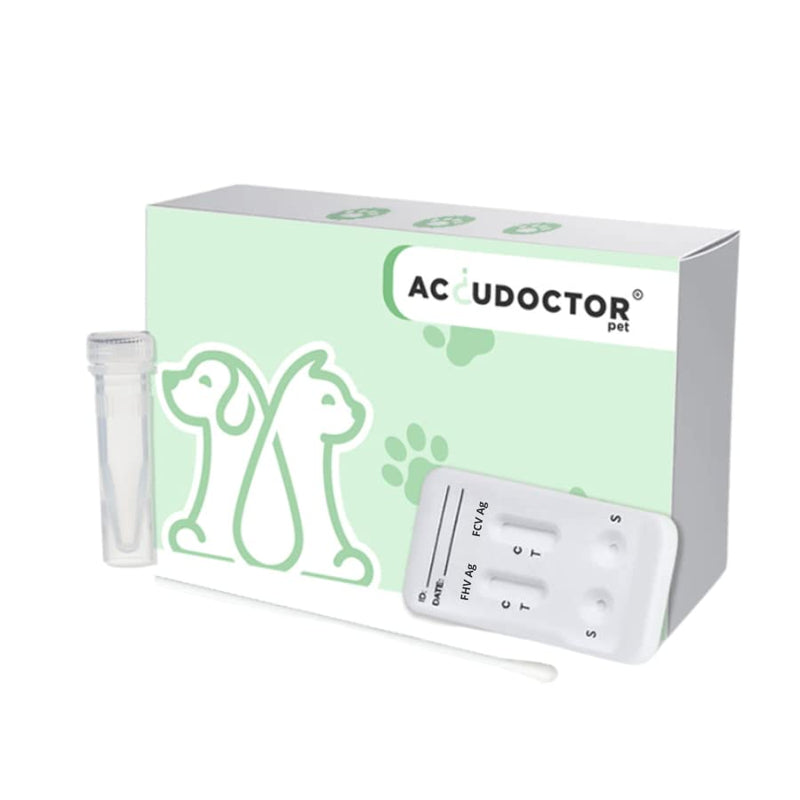 2x Feline Herpesvirus FHV + Feline Calicivirus CVF Accudoctor Rapid Test Cat Feces Pets Health Veterinarian strips strip one Feline kit home kits Quick worms Dog diarrhoea for puppies treatment