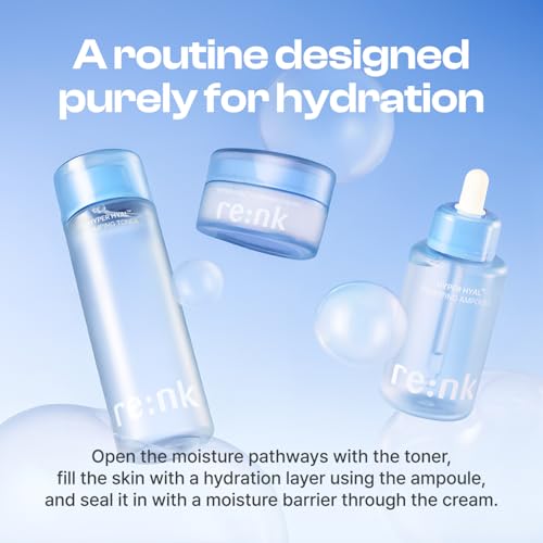 re:nk Hyper Hyal Plumping Toner for Glass Skin and Skin Flooding - Daily Facial Toning Water with Hyaluronic Acid and Panthenol – for Makeup Prep and Texture Refinement - Korean Skincare (6.76 fl oz)