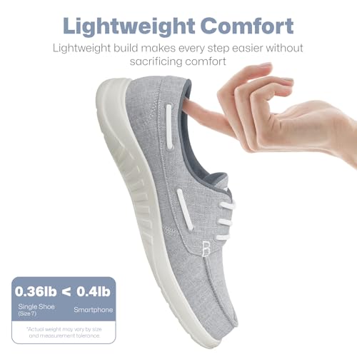 Loafers for Women with Arch Support, Lightweight Slip On Shoes Women 9 Grey
