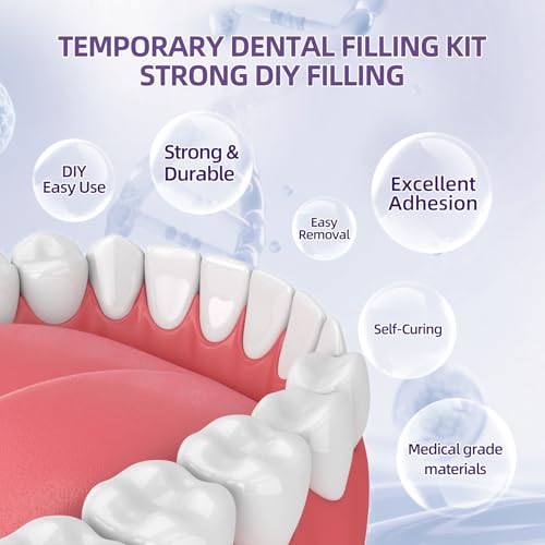 Tooth Repair Kit, Zinc Oxide Eugenol Cement for Cavities Filling, Dental Care Kit for Broken, Chipped or Missing Teeth, Temporary and Permanent Tooth Filling and Crown Fixing at Home