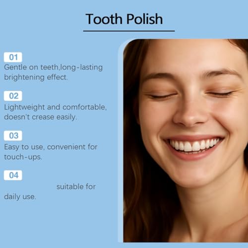 Tooth Polish - Instant White Smile, Natural Tooth Whitening Gel Paint, Brush-On Liquid Formula to Improve Appearance, Portable Oral Care, Easy to Use & Portable, Long-Lasting Results