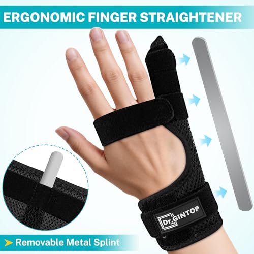 Pinky Finger Splint - Metacarpal Splint - 4th & 5th Finger Brace Black