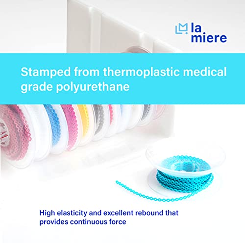 10 Rolls Orthodontic Braces Rubber Chains, Braces Power Chains consisted force in closed, short, long filaments chain in 15''spools (closed, 0.113’’(2.5mm) Mix colors closed, 0.113’’(2.5mm)