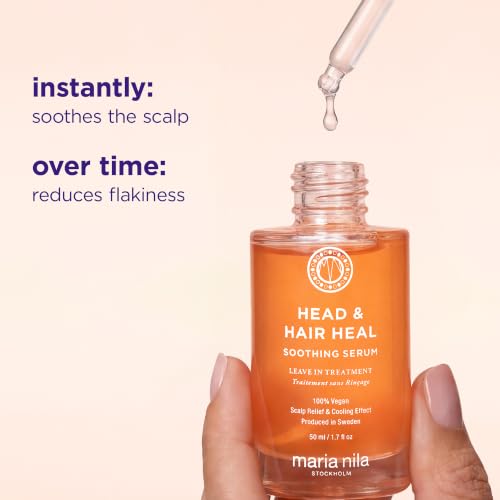 Maria Nila Head & Hair Heal, Soothing Serum, Leave in Treatment for For Dry/Itchy Scalp, Soothing Hyaluronic acid & Aloe Vera, Peppermint extract for Cooling Effect, 1.7 Fl Oz Soothing Serum 1.7 Fl Oz