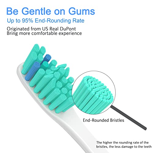 Replacment Heads Compatible with Philips Sonicare, for E-Series Essence, for Xtreme, for Elite, for Advance, and for CleanCare Electric Toothbrush, Toothbrush Replacment Heads Refills, 6 Pack 6-pack