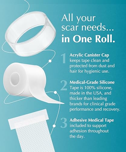 NewGel+ Medical-Grade Silicone Scar Tape Roll, 1.5" x 48" by MyNewGel 48" Roll