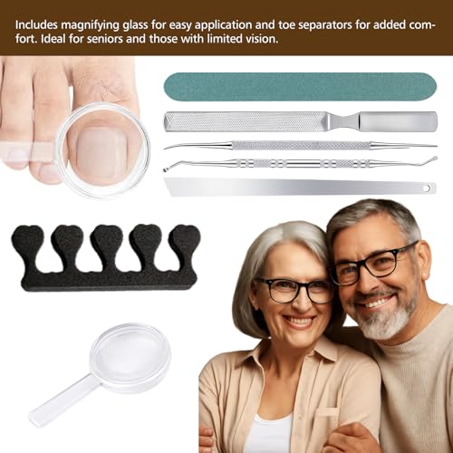Ingrown Toenail Corrector Set with Magnifier and Correction Strips, Professional Ingrown Toenail Treatment Tools Set, Safe and Effective Nail Care for Home Use 1