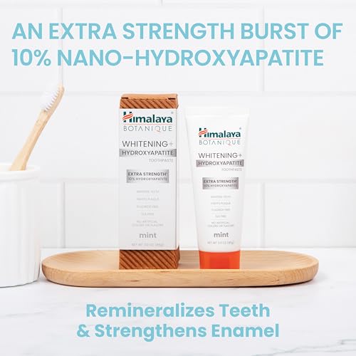 Himalaya Botanique 10% Nano Hydroxyapatite Toothpaste, Mint, 3 oz, 2 Pack