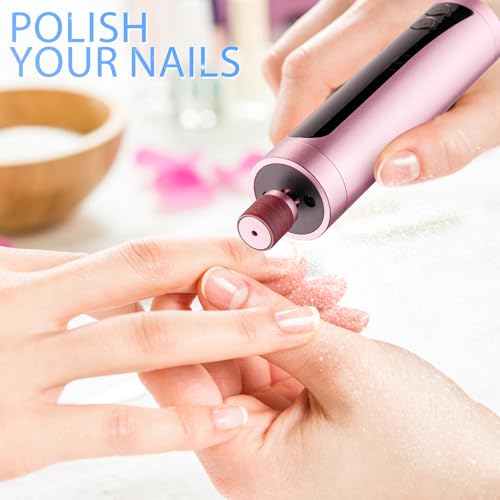 Electric Feet Callus Remover Rechargeable Electric Foot File Heel Scraper 9 Speeds 2 Sanding Heads LCD Display Cordless Foot Sander Grater Grinder for Cracked Dead Skin Women Men Home Pedicure (Pink) Pink