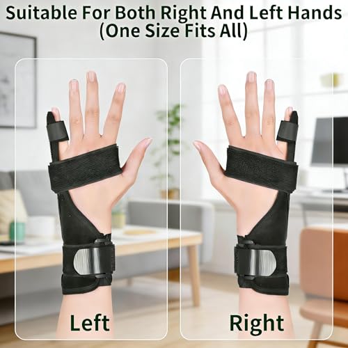 Pinky Finger Splint, Little Finger Support Brace for Metacarpal Fracture, Trigger Finger & Tendonitis, Adjustable Breathable Hand Brace for Pain Relief, Fits Left & Right Hand