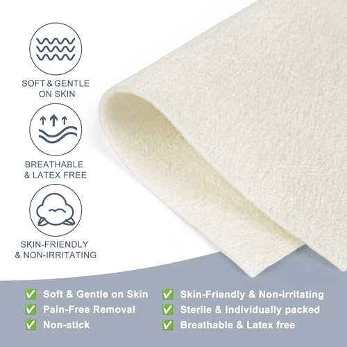LotFancy Calcium Alginate Wound Dressing, 4"x 4" Non-Stick Pads for Wounds 4"x 4" (10-Count)