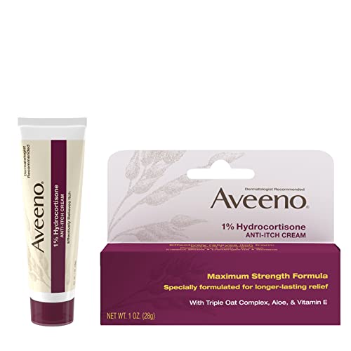 Aveeno Maximum Strength 1% Hydrocortisone Anti-Itch Cream, 1 oz 1 Ounce (Pack of 1)