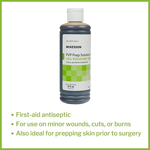 McKesson PVP Prep Solution USP, 10% Povidone-Iodine, 8 oz, 1 Count 8 Fl Oz (Pack of 1)