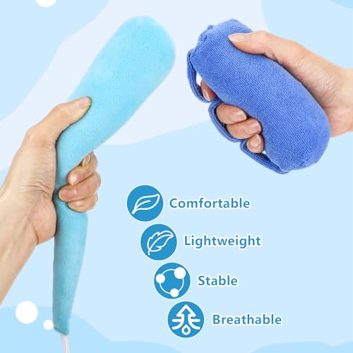 6 Pcs Palm Protector for Hand Contracture Carrot Shape Cushion Fluff Finger Contracture Cushion with Elastic Band & Finger Sepereter Prevent Hand Contracture for Parkinson Dementia Arthritis