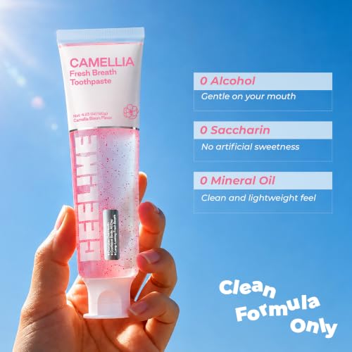 Camellia Fresh Breath Toothpaste, Natural Floral Scent for All-Day Fresh Feeling, Gentle Botanical-Infused Gel, 4.23 Oz (3 Pack) Camellia Bloom 1.41 Fl Oz (Pack of 3)