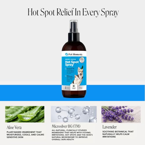 Pet Honesty Hot Spot Spray for Dogs & Cats with Aloe Vera, 4oz