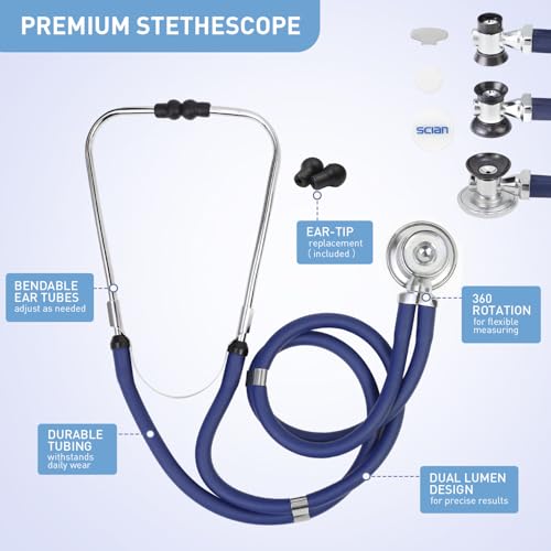 Scian 13 Pcs Stethoscope Case Kits, Supplies Inclued, Perfect Nurse Gift Stethoscope Holder for Nurse Medical Student, Blue Portable First Aid Kit Bag with Medical Scissor, Nurse Accessories for Work