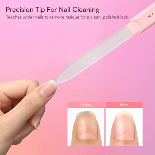 Makartt Glass Nail File for Natural Nails: Reusable Nail Care Tool, Pink