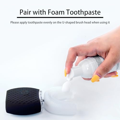 Adult Automatic Ultrasonic Toothbrush Waterproof Timer Travel Black