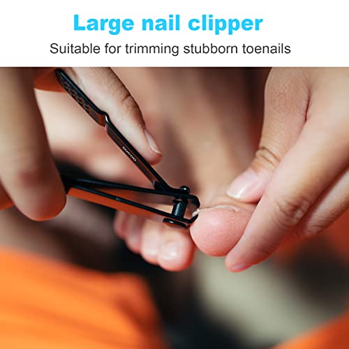 Nail Clippers Set, 4 Piece Fingernail Toenail Cutters for Men Women, Black