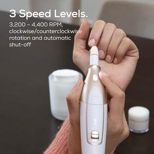 Beurer MP64 Nail Drill Kit, Cordless Electric Nail File with 10 Attachments and LED Light, Electric Manicure Set with Adjustable Speed, E-File for Manicure and Pedicure, with Storage Case