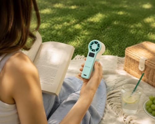 GF8 Mini Handheld Fan with Mirror, Portable Fan, Black