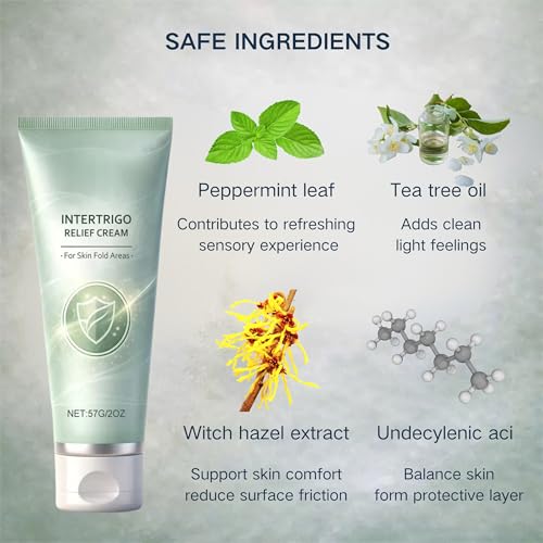 2Pcs Intertrigo Cream for Relief and Treatment, Skin Fold Care, Soothe Irritated Skin and Reduce Friction, Chafing Support Cream for Skin Fold Areas, Fast-Drying Non-Greasy Formula for Skin Comfort