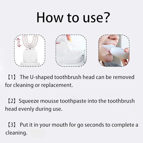 Adult Automatic Ultrasonic Toothbrush Waterproof Timer Travel White