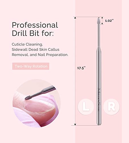 MelodySusie Cuticle Clean Nail Drill Bit with 50Pcs Small Sanding Bands