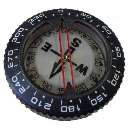 Scuba Choice Diving Compass Module - Glow in the Dark, Aluminum, 80M Max Depth, Portable, 25° Tilt, Compact & Durable - Reliable Underwater Navigation, Gear Divers, Marine Navigation Tool - BeesActive Australia