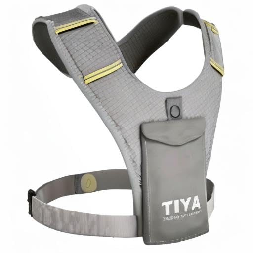TIYA Reflective Running Vest with Waterproof Phone Holder, No-Bounce, Ultra-Light Run, Hike, Walking, Bike Vest Waistpack – Unisex Runners Accessory for Men & Women - Grey
