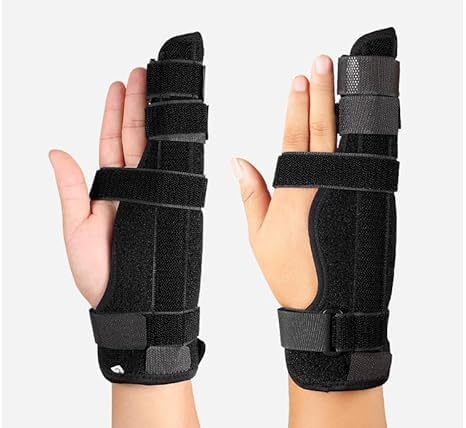 Boxer Fracture Metacarpal Splint, Adjustable Pinky Finger Brace Metacarpal Splint Hand Brace Straightening for Trigger Finger, Injury, Fracture, Broken, Tendonitis (Large) Large