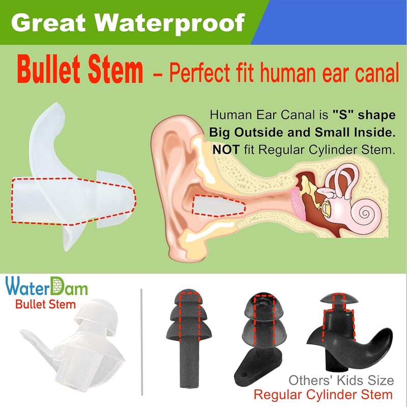 WaterDam Swimming Ear Plugs Great Waterproof Ultra Comfy Earplugs Prevent Swimmer's Ear - BeesActive Australia