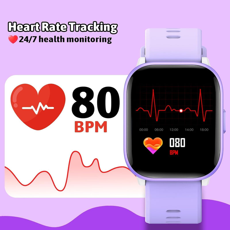 Butele Kids Smart Watch Girls Boys, Smart Girls Watch for Kids Smart Watch Gifts for 4-16 Years Old with Sleep Mode Multiple Sports Modes Pedometer Birthday Gift for Boys Girls (Purple) Purple