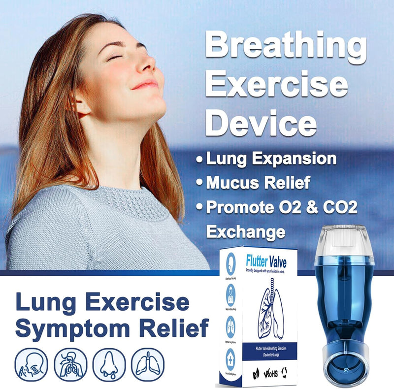 Lung Exerciser, Acapell Flutter Valve Device, Mucus Clearance and Lung Expansion Device, Breathing Trainer for Lung Recovery | Natural Expiratory Exerciser Dark Blue-e
