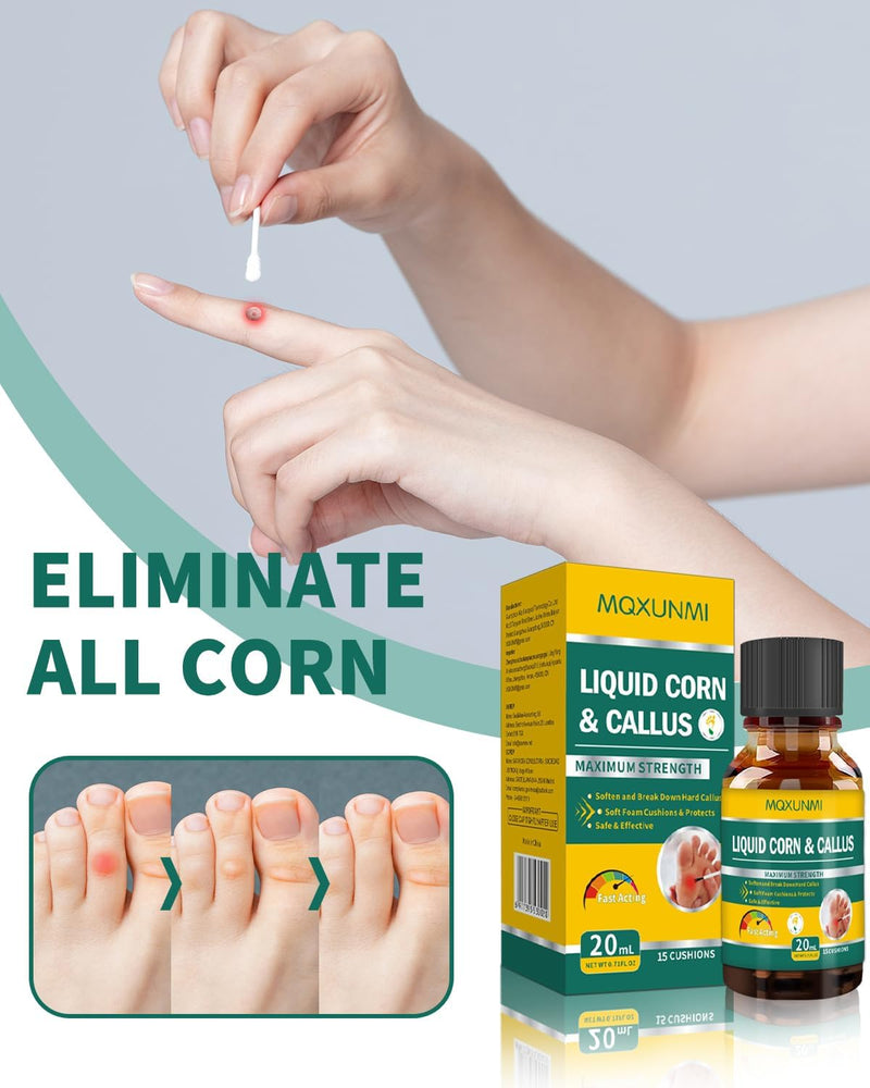Corn Removers for Toes: Liquid Salicylic Acid Corn Removal for Feet - Corn Callus Remover for Feet Extra Strength (1ml)