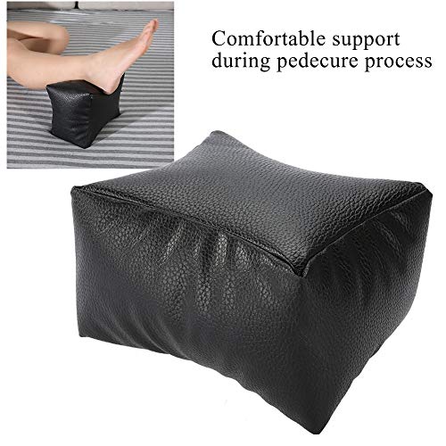 KIMISS Dual Use Nail Art Table Hand & Foot Pillow - Soft PU Arm Rest for Salon Manicure and Pedicure - Comfortable Support in White (Black) Black